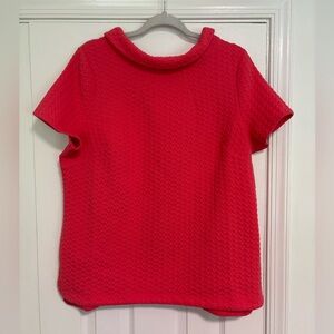 NWOT Boden Short Sleeve Split Collar CORAL Pink Shirt US 14 L/XL